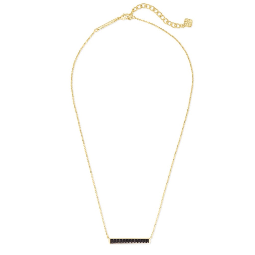 Kendra Scott Jack Pendant Necklace in Black Spinel, Gold-Plated